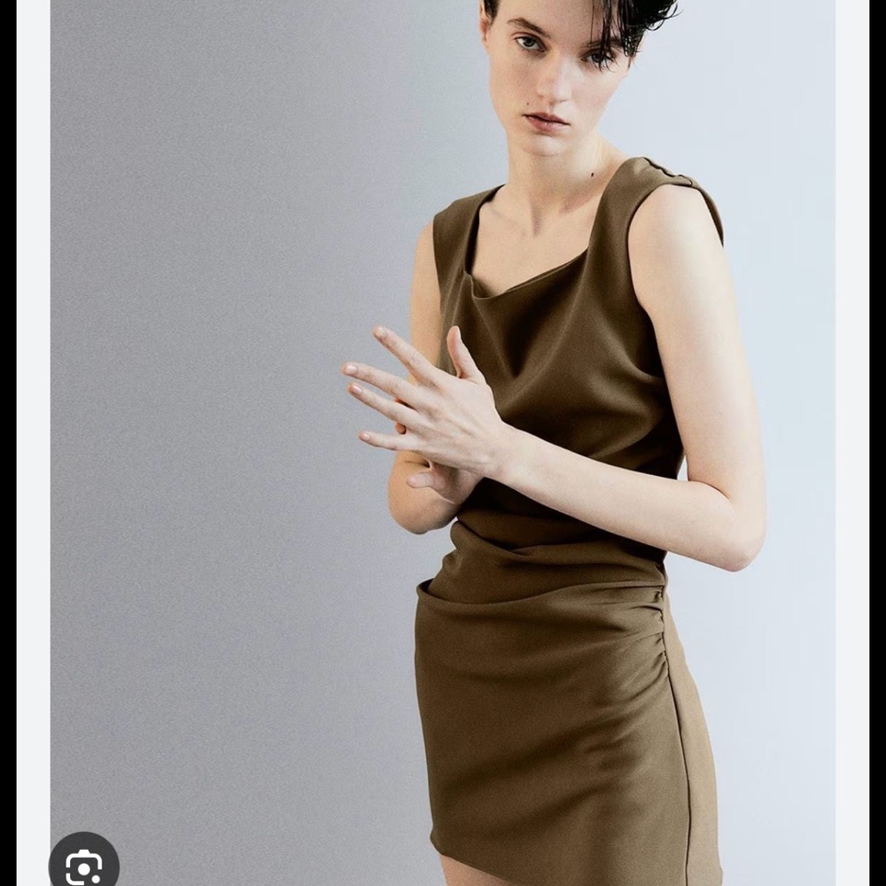 Zara Olive Green Mini Dress